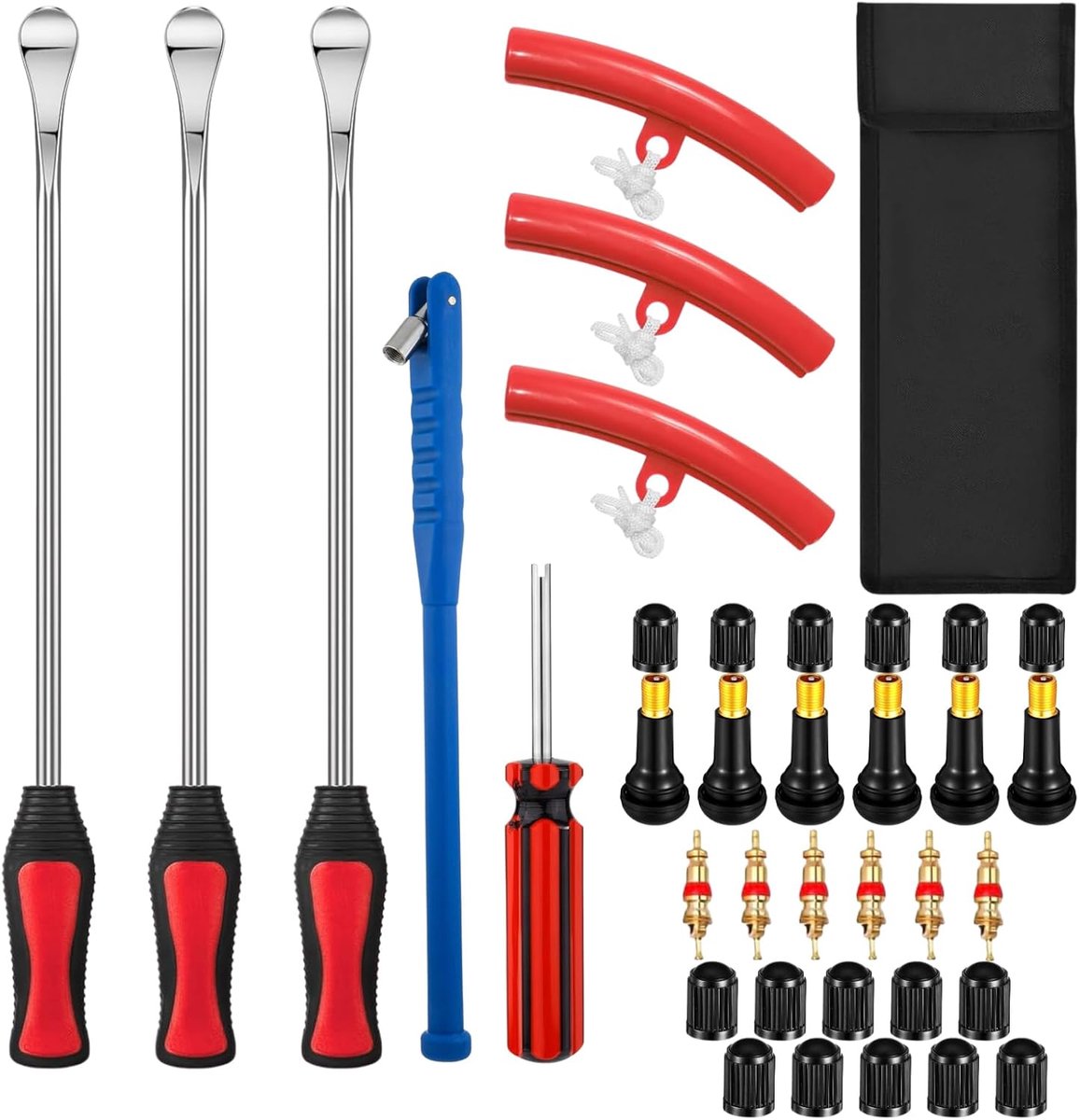 Banden Wissel Set - Montage Lepels - Motorbanden Monteren - Velgbescherming Inclusief - 31 Delig - Zilver