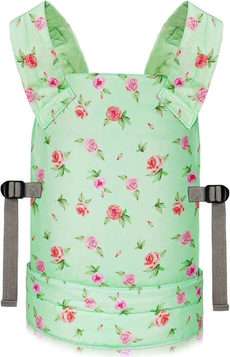 Poppen Draagzak - Poppen Drager - Poppen Spelen - Verstelbare Banden - 35 cm - Groen