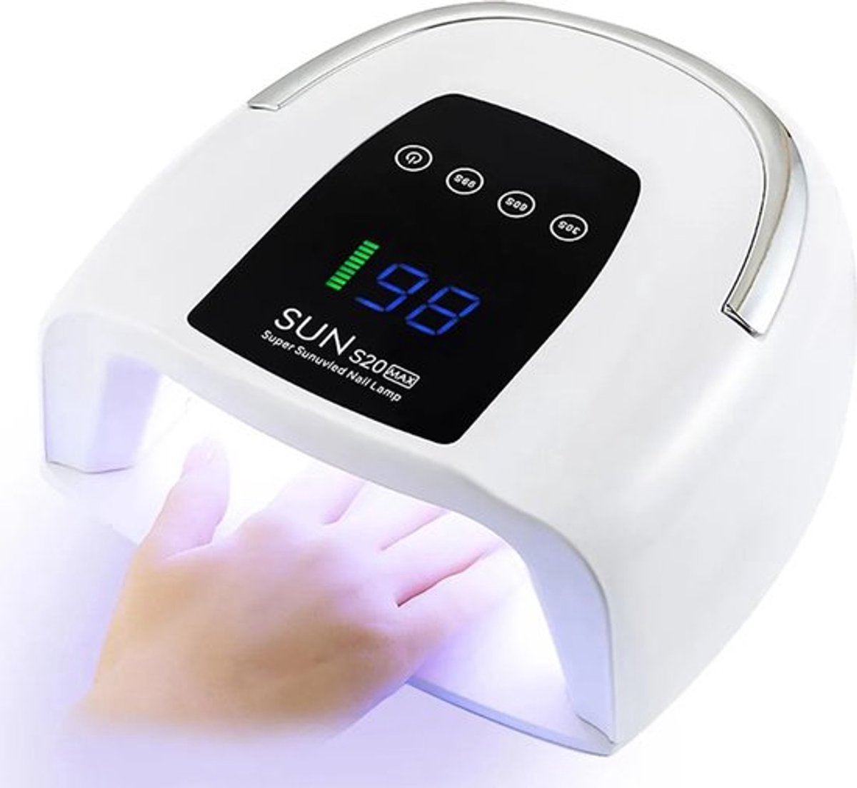 Draadloze nageldroger van 200 W met UV-ledlamp, sneldrogend, 3 timerfuncties, draagbaar, geschikt voor nagelsalons en thuisgebruik.