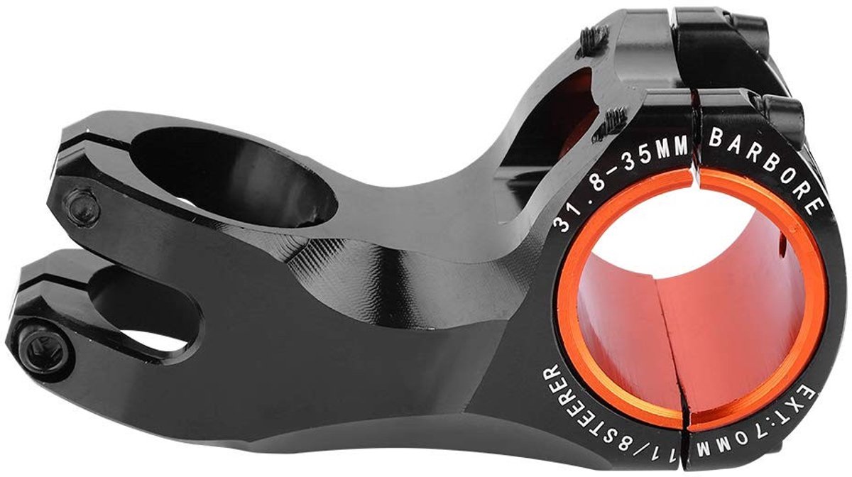 Dailygoods - Verstelbare fietsstuurpen - Fietsstuurpen vervanging - 17 graden - Zwart - Stuurpen 31,8 mm - Geschikt voor mountainbikes - 35 mm adapter