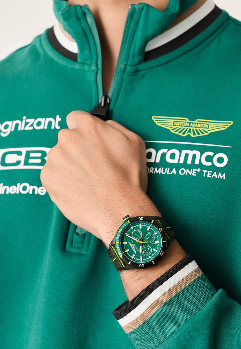 Aston Martin Pit W Multifunctioneel Horloge Zwart Kast Gemaakt Van 100% Hars En Een Armband Van 100% Siliconen 46 MTFP1F50143, MTFP1F50343