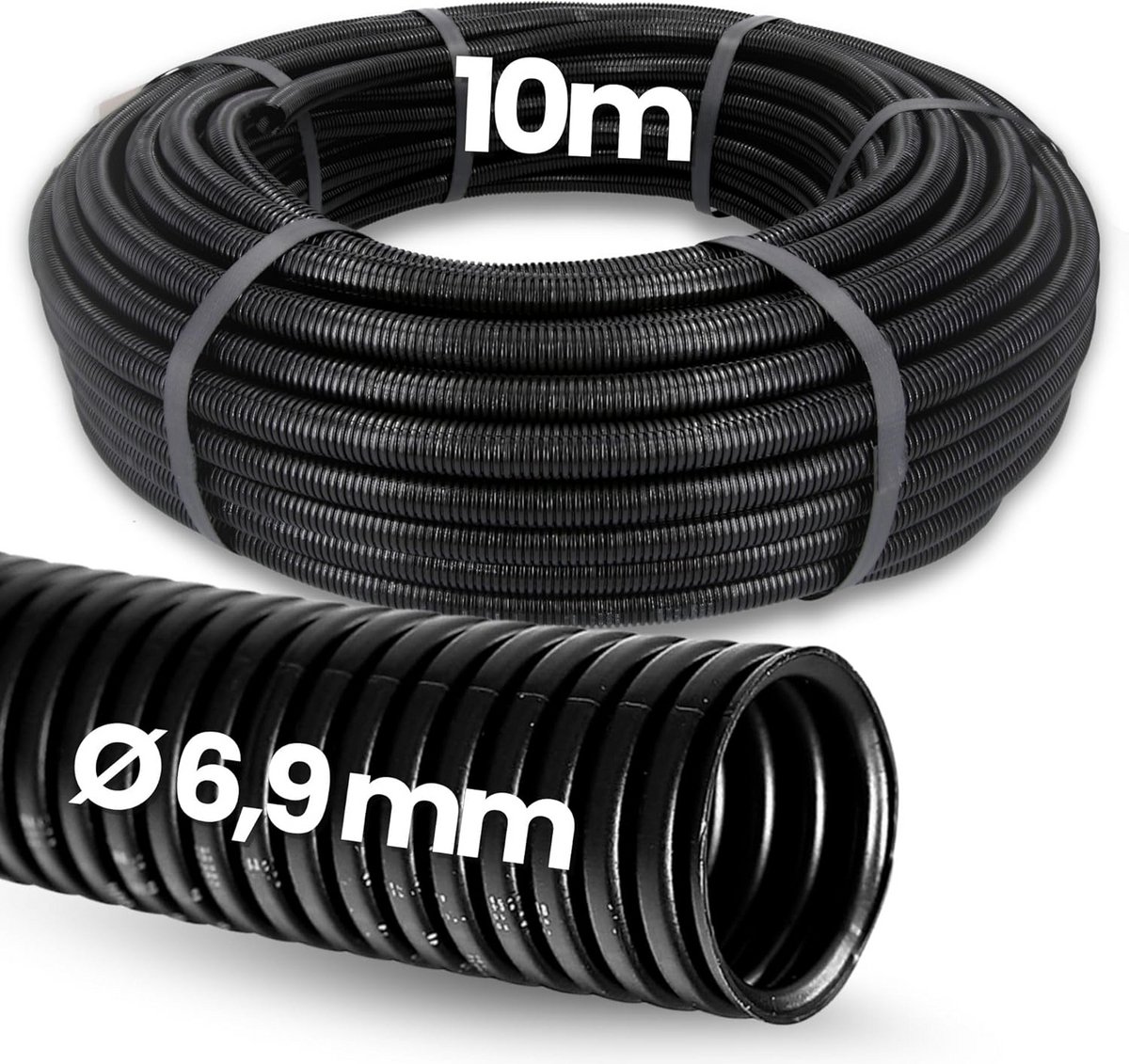 Gegolfde Buis - Beschermslang - Kabelbescherming - UV-bestendig - 10 Meter - Zwart