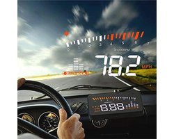 HUD Snelheidsmeter - Head-up Display - Veilig Rijden - HD Voorruit Projectie - 90x53x26 mm - Zwart