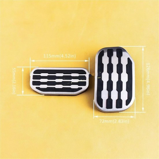 Auto Pedaalhoezen - Sportpedalen Set - Rijveiligheid Verbeteren - Antislip Rubber - Specifiek Model - Zilver Zwart — afbeelding 3