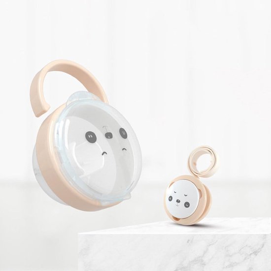Fopspeenhouder hoesje - Speenketting box - Baby spullen bewaren - Stofdichte opslag - 10.5 x 7.5 cm - Abrikoos — afbeelding 4