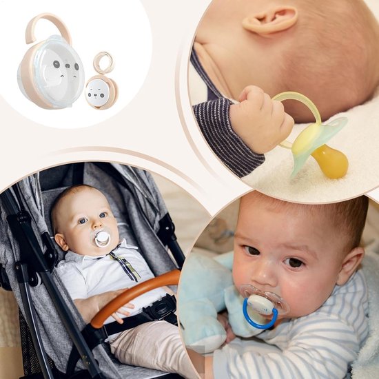 Fopspeenhouder hoesje - Speenketting box - Baby spullen bewaren - Stofdichte opslag - 10.5 x 7.5 cm - Abrikoos — afbeelding 2
