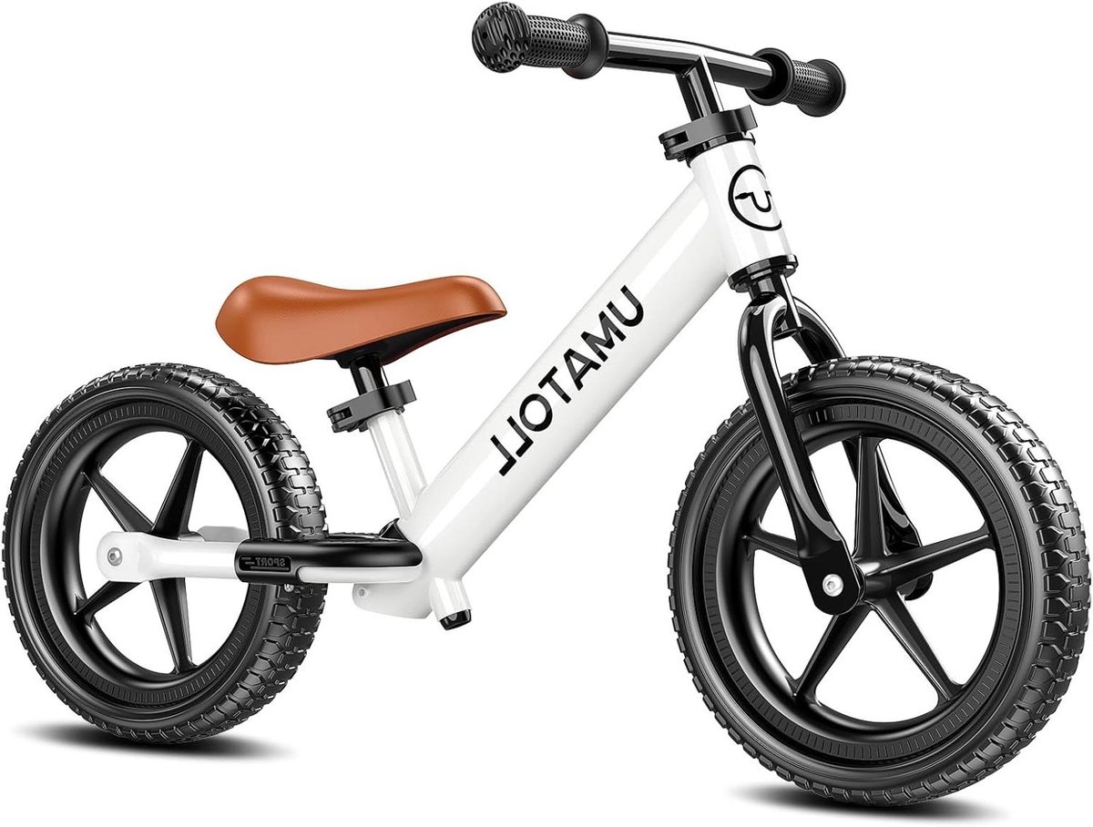 Loopfiets Peuters - Kinderfiets Balans - Eerste Fietservaring - Verstelbaar Zadel - 11 Inch Wielen - Wit
