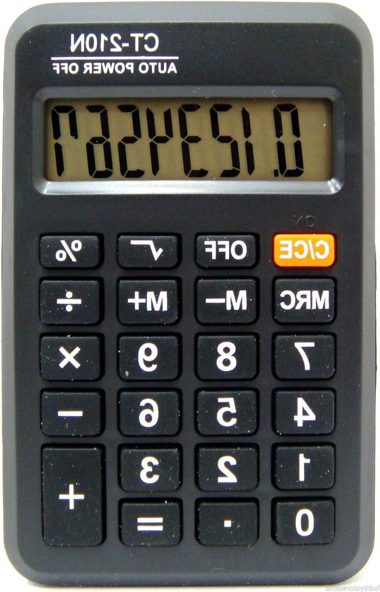 Mini Rekenmachine - Zakrekenmachine Elektronisch - Basisberekeningen Maken - 8 Cijfers LCD - 60 x 100 mm - Zwart