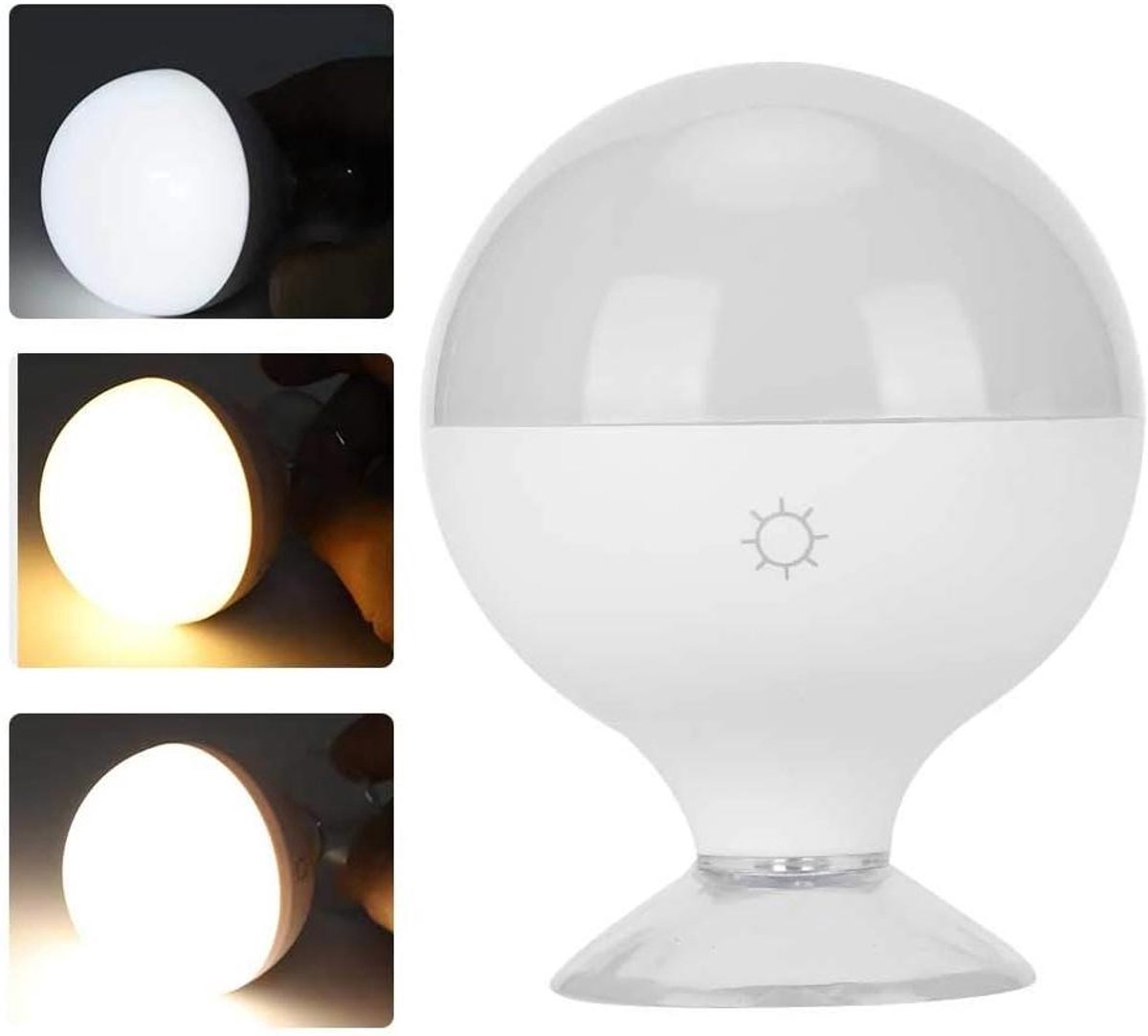 Make-uplamp Oplaadbaar - Spiegelverlichting Draadloos - Perfecte Make-up - Traploos Dimbaar - 6 cm Diameter - Wit