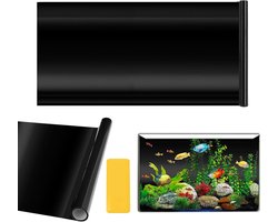 Aquarium Achterwand - Folie - Decoratie - Statische Hechting - 40 x 400 cm - Zwart