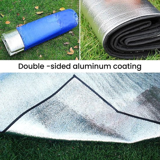 Thermische deken - Opvouwbare mat - Outdoor comfort - Dubbelzijdig folie - 195x180 cm - Zilver — afbeelding 5