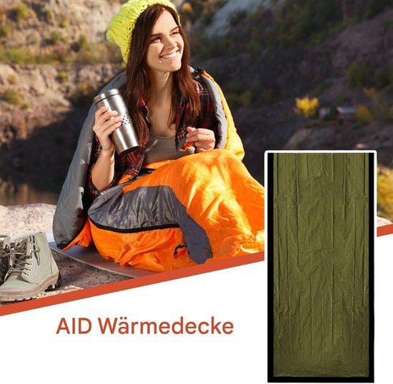 Slaapzak - Outdoor deken - Kamperen en wandelen - Lichaamswarmte opslag - 266 x 91 cm - Groen — afbeelding 5