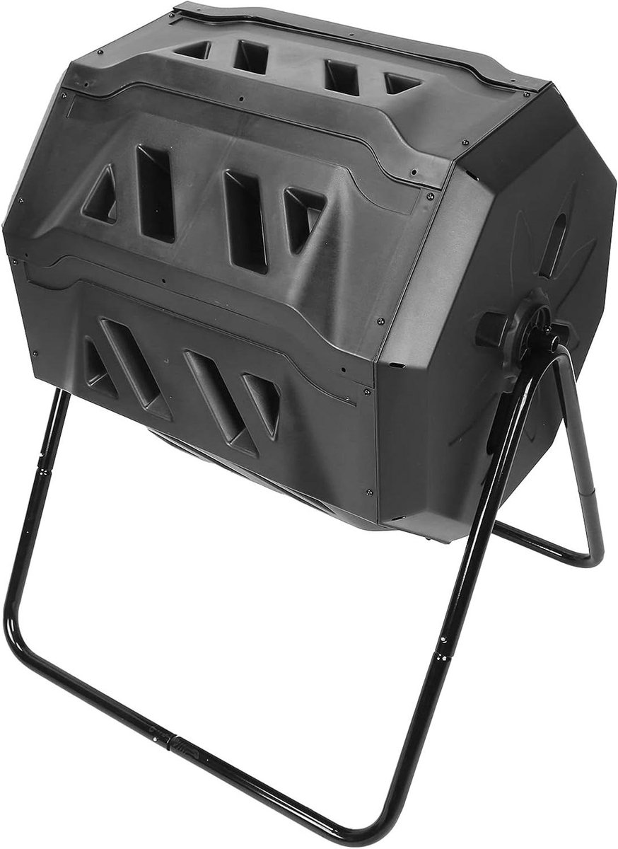 Compostbak Buiten - Compost Tumbler - Afval Verwerken - Roterend Ontwerp - 160 Liter - Zwart