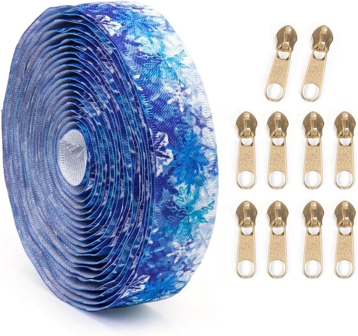 Ritssluiting Set - Sluiting Onderdeel - Kleding Reparatie - Omgekeerd Ontwerp - 450 cm - Goud