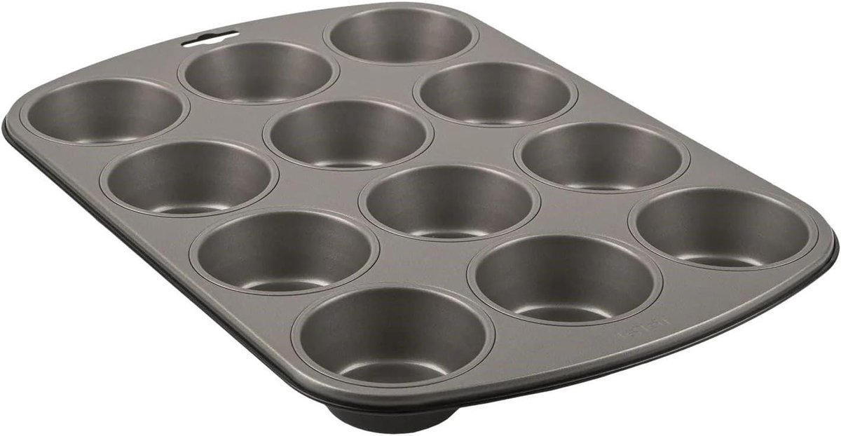 Muffins Bakvorm - Cupcake Vorm - Zelf Bakken - Antikleef Laag - 12 Stuks - Zwart Grijs