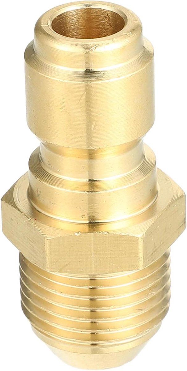Hogedrukreiniger Koppeling - Adapter Wasmachine - Auto Reinigen - Lekvrije Messing Verbinding - M18 x 1.5 - Koperkleurig