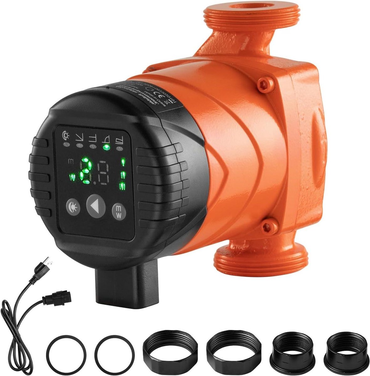 Circulatiepomp - Warmtepomp - Verwarmingssystemen - Stil en energiezuinig - 4 m opvoerhoogte - Oranje