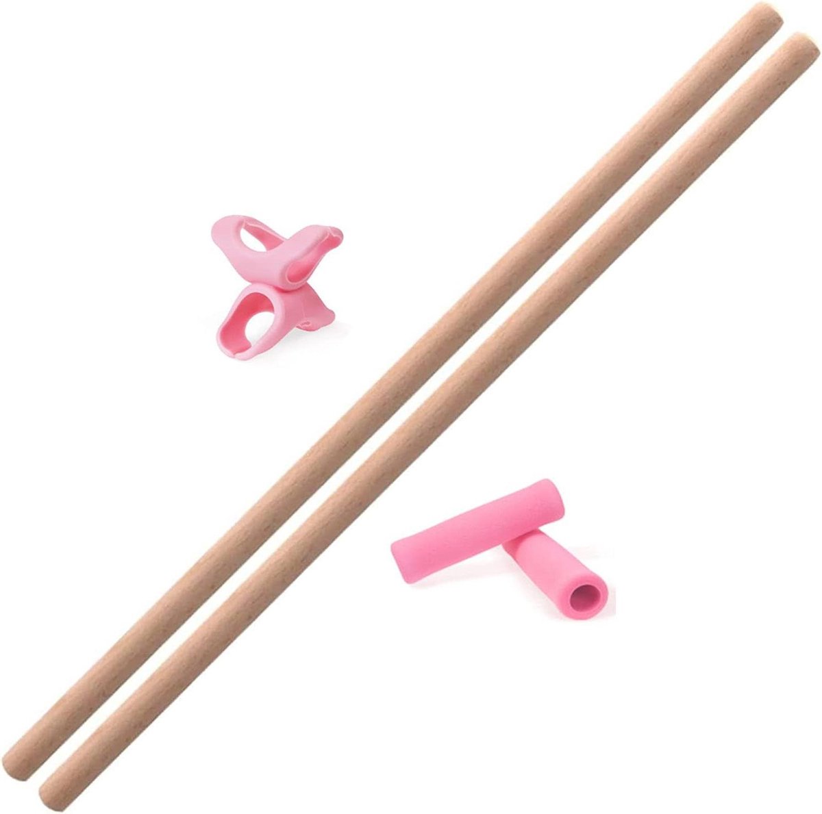 Yoga Stokken - Pilates Bar - Houding Verbeteren - Glad Hout - 60 CM - Beige