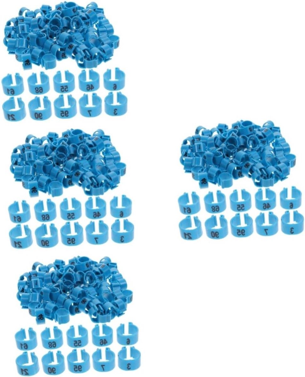 Kipbeenringen - Vogel identificatie - Pluimvee Beheer - Herbruikbaar - 400 Stuks - Blauw