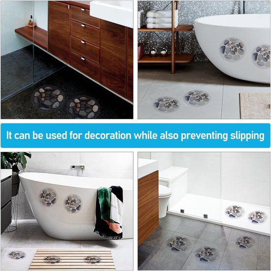 Antislip Badstickers - Douche Stickers - Veiligheid in Bad - Decoratieve Steenlook - 12 Vellen - Kleurrijk — afbeelding 5