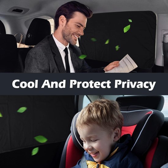 Zonwering voor in de auto - autogordijnen polyester zwart anti-uv voor auto baby kinderen huisdieren volwassenen zij-achterzonwering privacy 4 stuks - Zonnescherm van Easy Eagle — afbeelding 3