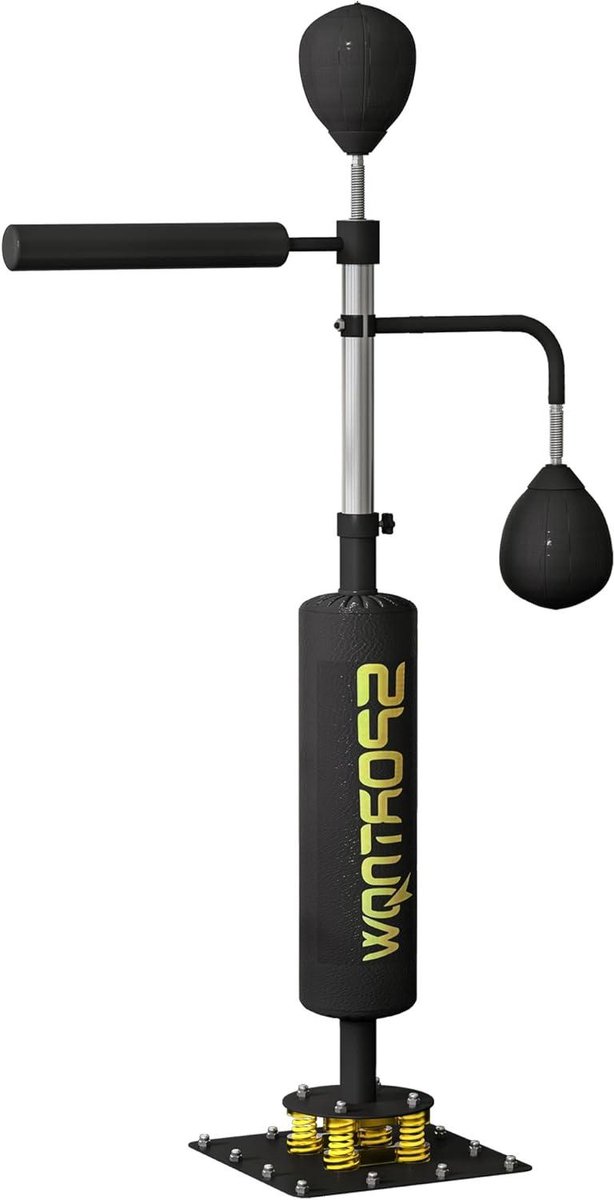 Staande bokszak - Trainingspartner - Kracht training - Inclusief pomp - 140-205cm - Zwart