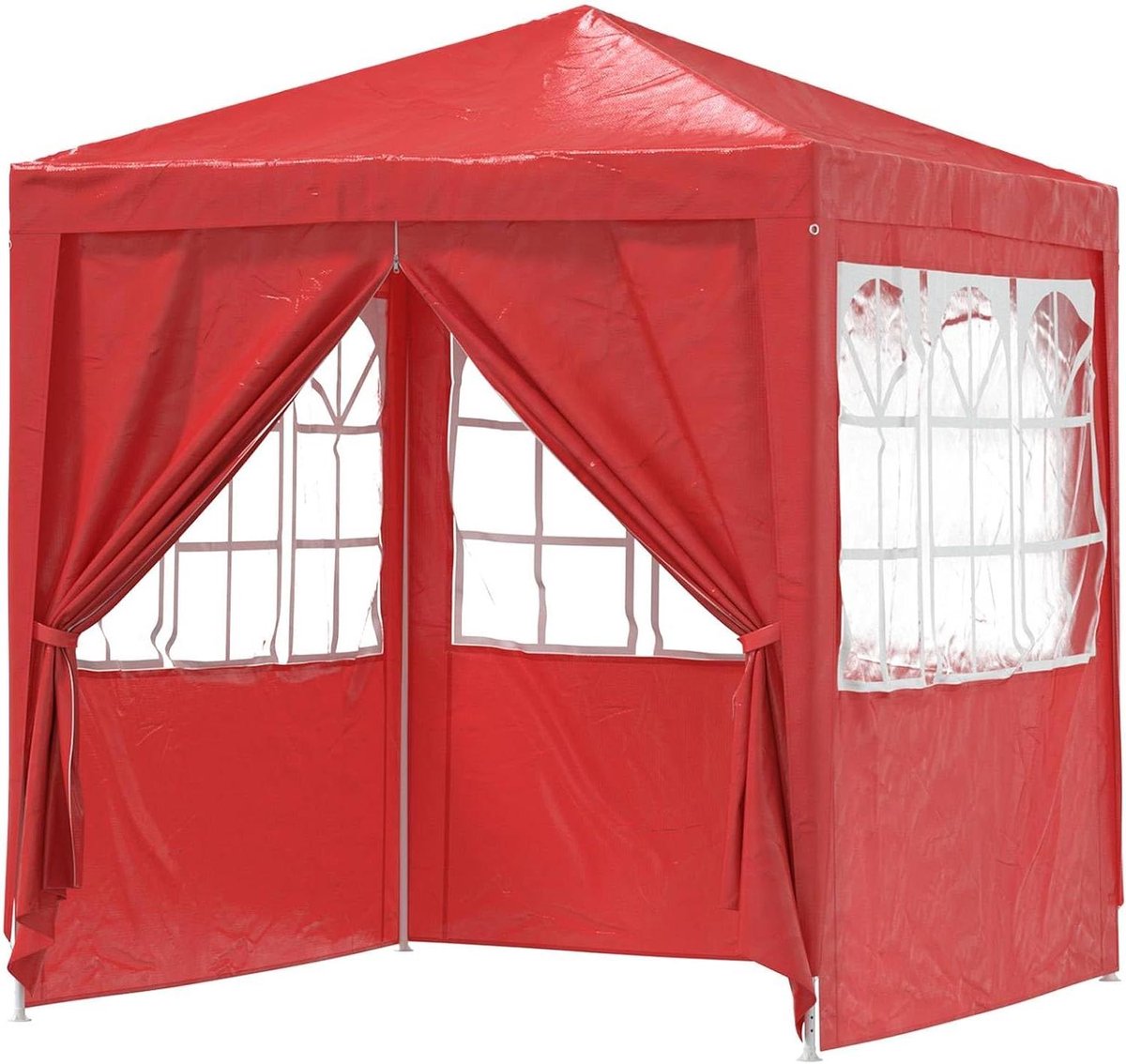 Partytent - Feestoverkapping - Buitenfeestjes organiseren - Waterafstotende stof - 200 x 200 cm - Rood