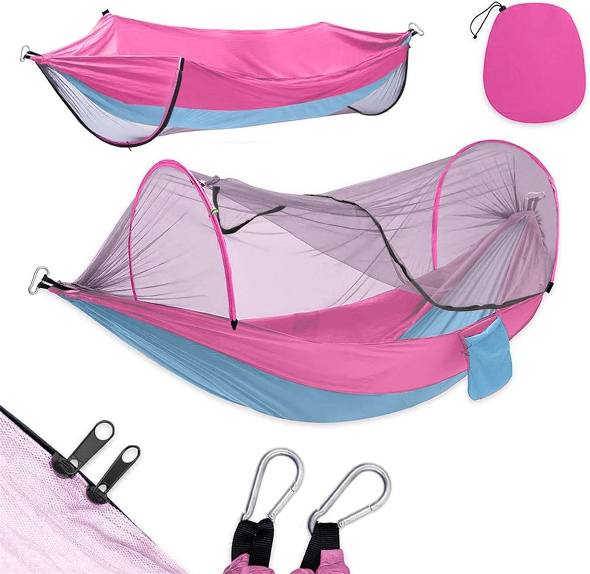 Camping Hangmat - Reishangmat Klamboe - Outdoor Ontspanning - Sneldrogend Ademend - 260x140 cm - Geel