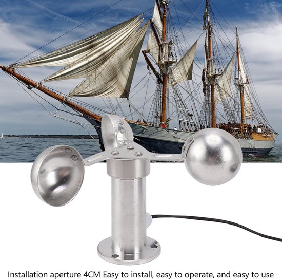 Windsnelheidssensor - Anemometer Windmeter - Windmetingen Buiten - Aluminiumlegering Constructie - 8 meter kabel - Grijs — afbeelding 2