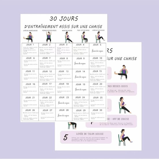 Yoga Stoelen Fitness Kaarten - Stoel Yoga Poster - Thuis Fitness - Begeleide Houdingsondersteuning — afbeelding 2