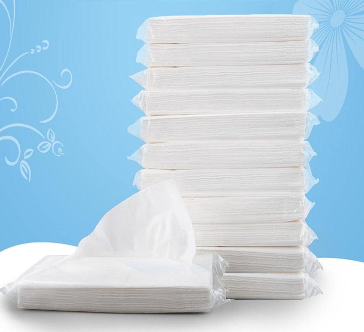 Wegwerp Gezichtsdoekjes - Zachte Tissues - Onderweg Gebruiken - 3-Laags Dik - 360 Stuks - Wit
