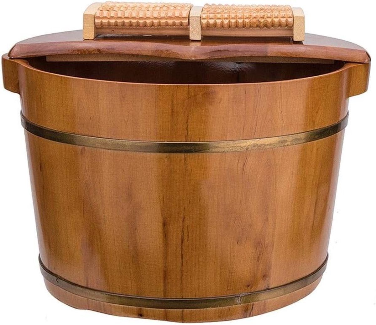 Voetenbad Emmer - Spa Bad - Ontspanning Thuis - Handgemaakt Cederhout - 26 cm Hoog - Houtkleur