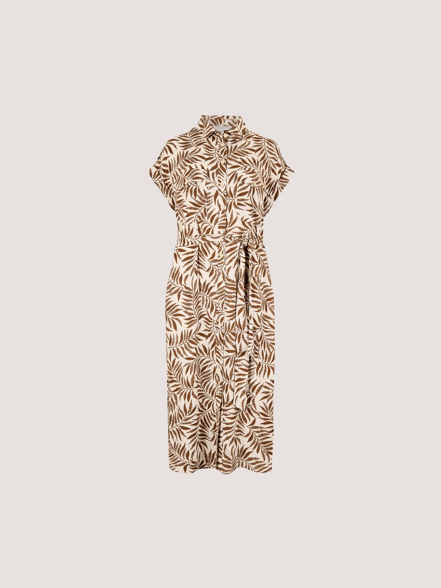 Midi-jurk met bladprint