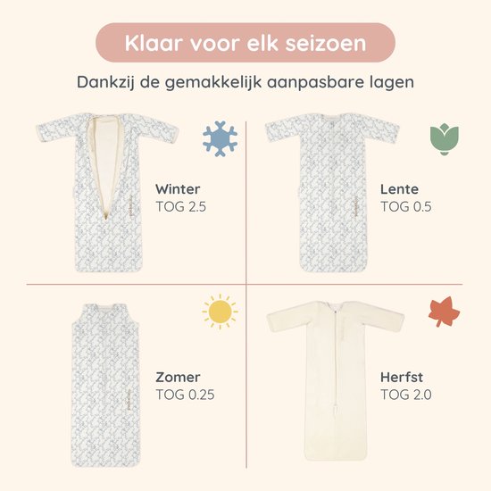 Puckababy Bag 4 Seasons slaapzak baby (6m-2.5j) - Swallows - TOG 0.25-2.0 - 4 seizoenen van Puckababy — afbeelding 5