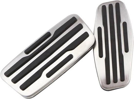 Auto Pedaal Covers - Gaspedaal Rempedaal - Verbeterde Grip - Antislip Ontwerp - 2 Stuks Set - Zilver Zwart — afbeelding 4