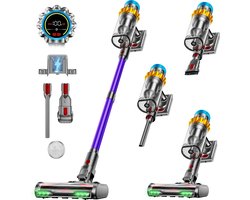 Cellista Draadloze Steelstofzuiger 650W - Stofzuiger Zonder Zak 65KPA - HEPA Filter Stofzuiger - 70 Min Accuduur - Dierenharen Stofzuiger - LCD