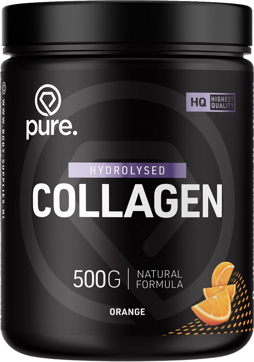 Bol.com Pure. Collageen + Vitamine C poeder – Collageen Supplement - 500g - 30 Servings - Ondersteunt Huid, Haar en Nagels, Met ... aanbieding