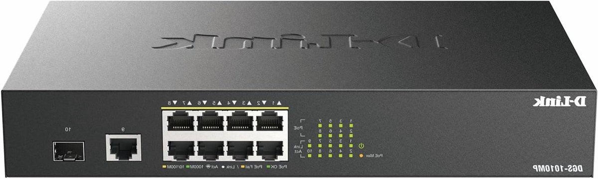 Netwerk Switch - PoE Switch - Netwerk Uitbreiding - 10 Gigabit Poorten - 125W PoE Budget - Zwart