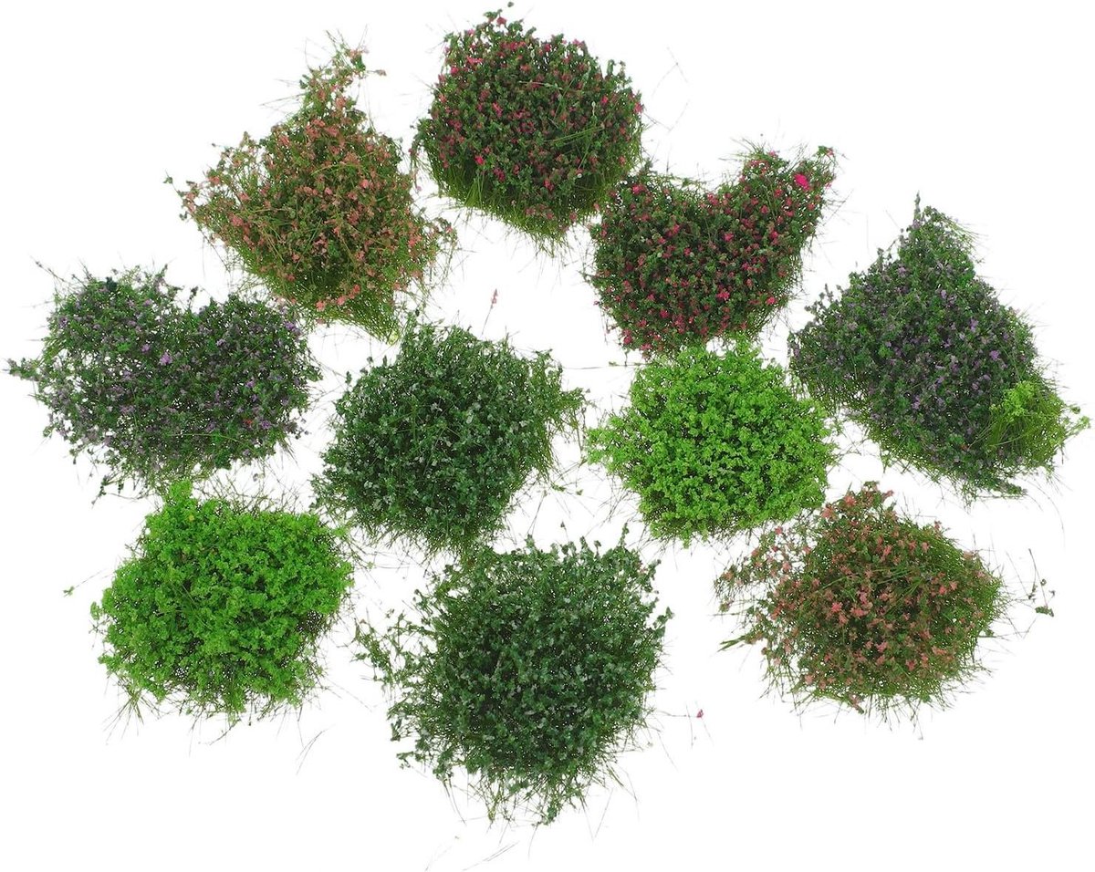 Miniatuurgras pollen - Nepgras clusters - Diorama landschap - Levendige kleurverloop - 10 stuks - Diverse kleuren