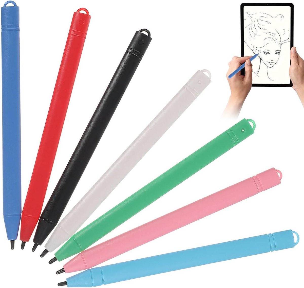 Tekentablet Pen - Stylus Pennen - Digitaal Tekenen - Lichtgewicht Ontwerp - 7 Stuks - Assorti