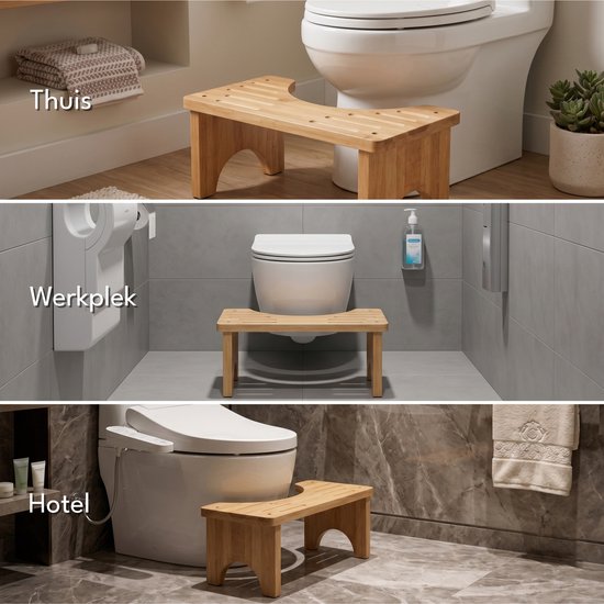 Purepeak Toiletkrukje - WC Krukje - Opvouwbaar - Volwassenen - Hout - Opstapkrukje van Purepeak — afbeelding 3