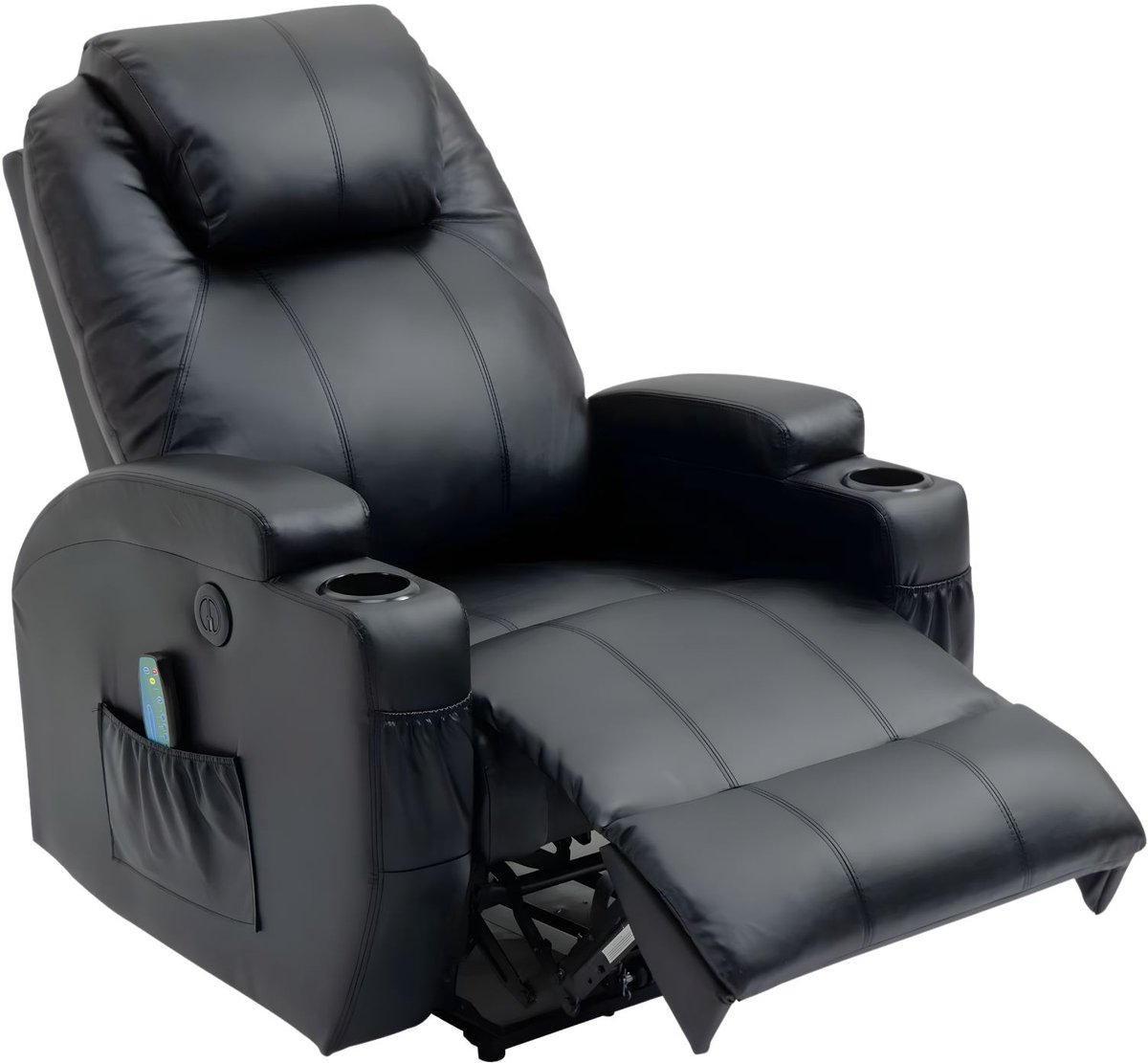 Elektrische massagestoel – Voor verwarmingsruimte en ontspanning – 3 verstelbare functies met USB – Zwart