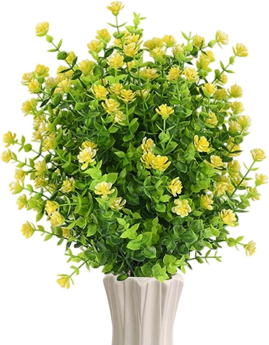 Kunstbloemen Buiten - Nep Struiken - Tuindecoratie - Uv-bestendig - 51x30cm - Geel