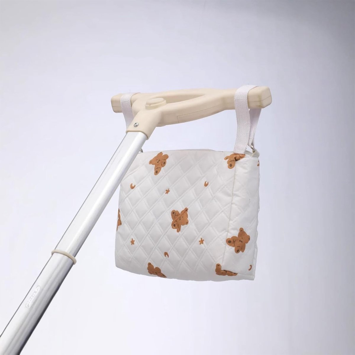 Baby Kussen Kinderwagen - Reiskussen Kinderwagen - Comfortabel Reizen - Ademende Stof Beer Ontwerp - Universeel - Beige