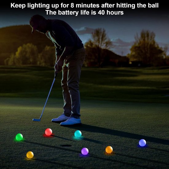 Golfballen Set - Lichtgevende Ballen - Nachtelijke Training - Zeven Kleurwisselingen - 6 Stuks - Meerkleurig — afbeelding 3