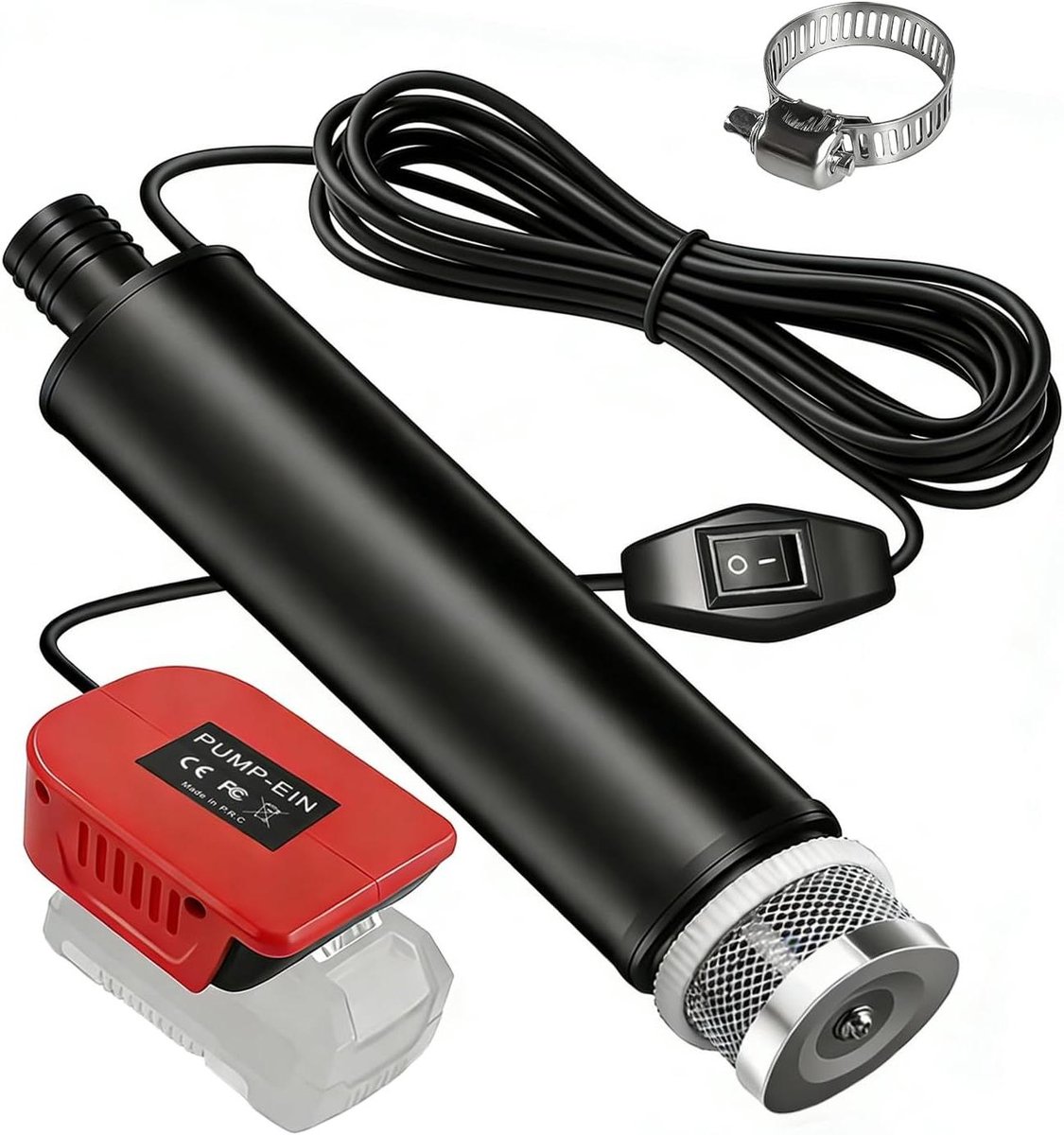 Draagbare waterpomp - Accu dompelpomp - Water verplaatsen - Compatibel met 18V accu's - 30 liter per minuut - Zwart