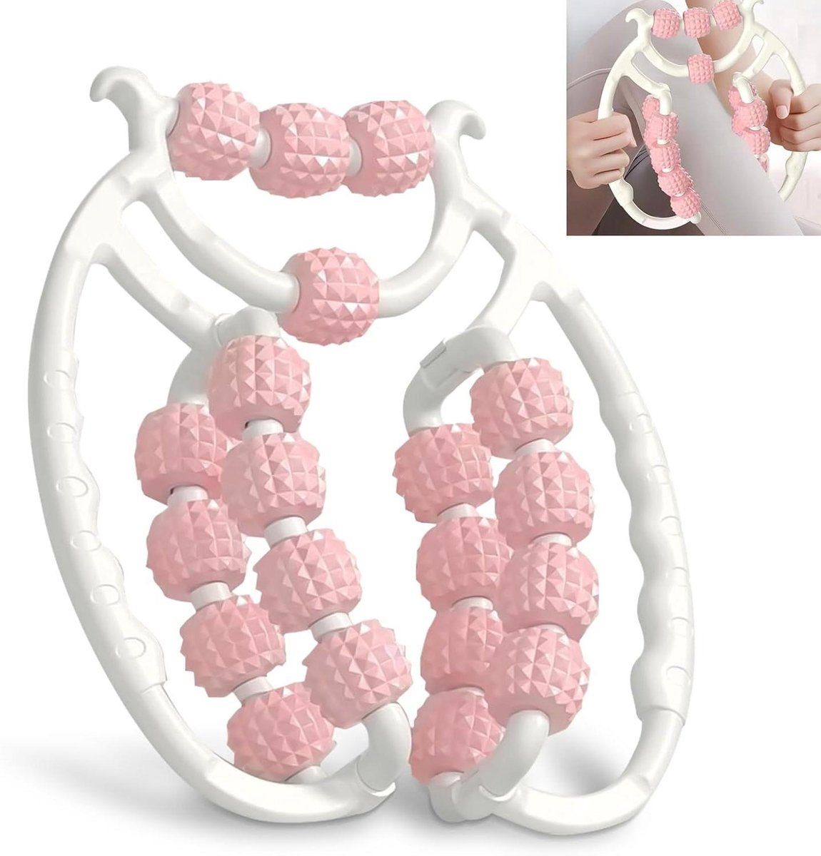 Massage Roller - Lichaamsvormer - Vormt Lichaam - 20 Wiel Ontwerp - 27 x 25 x 8 cm - Wit
