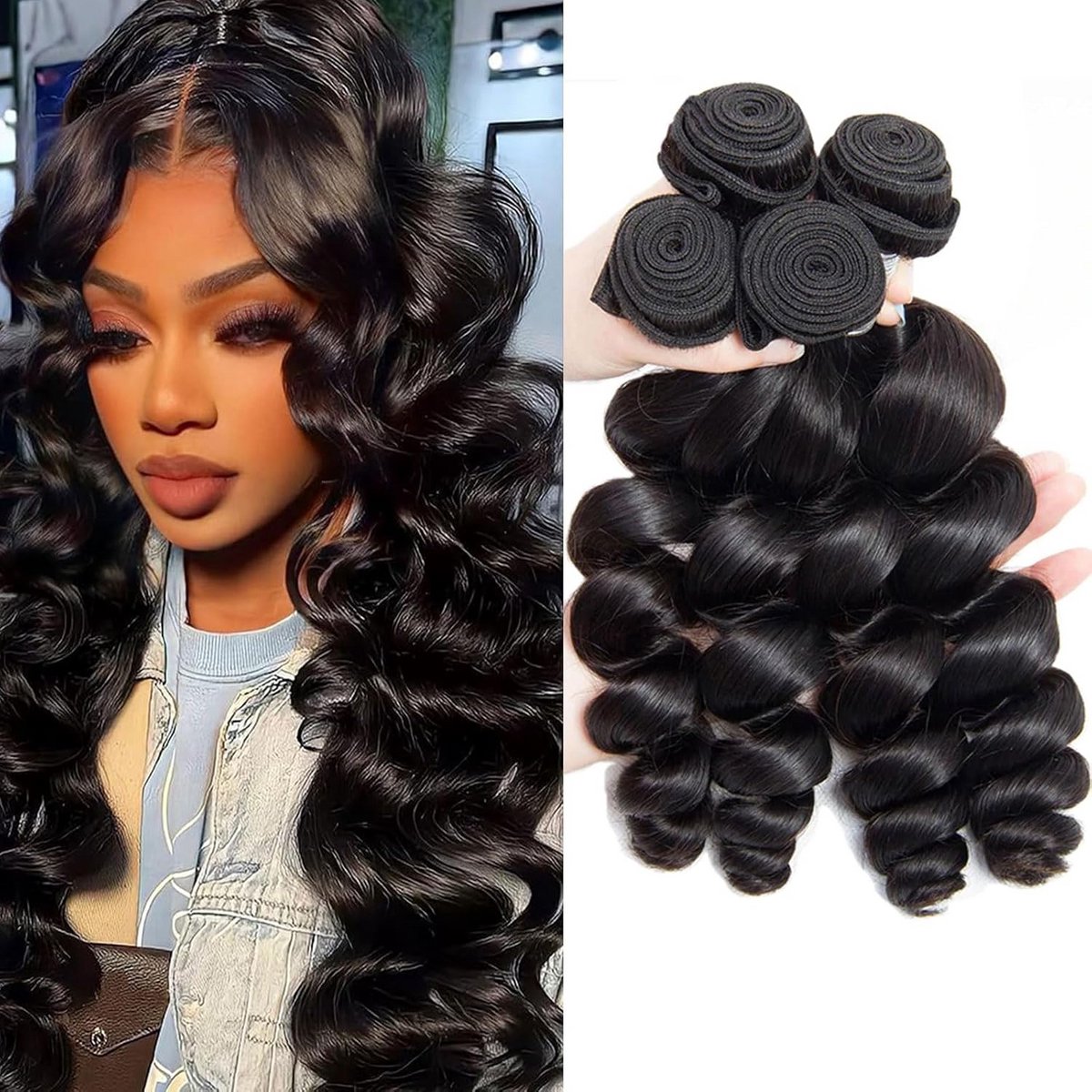 4 Bundles Losse Golf Haar Bundels Menselijk Haar Braziliaans Virgin Ongedaan Gemaakt Golvend Weefsel