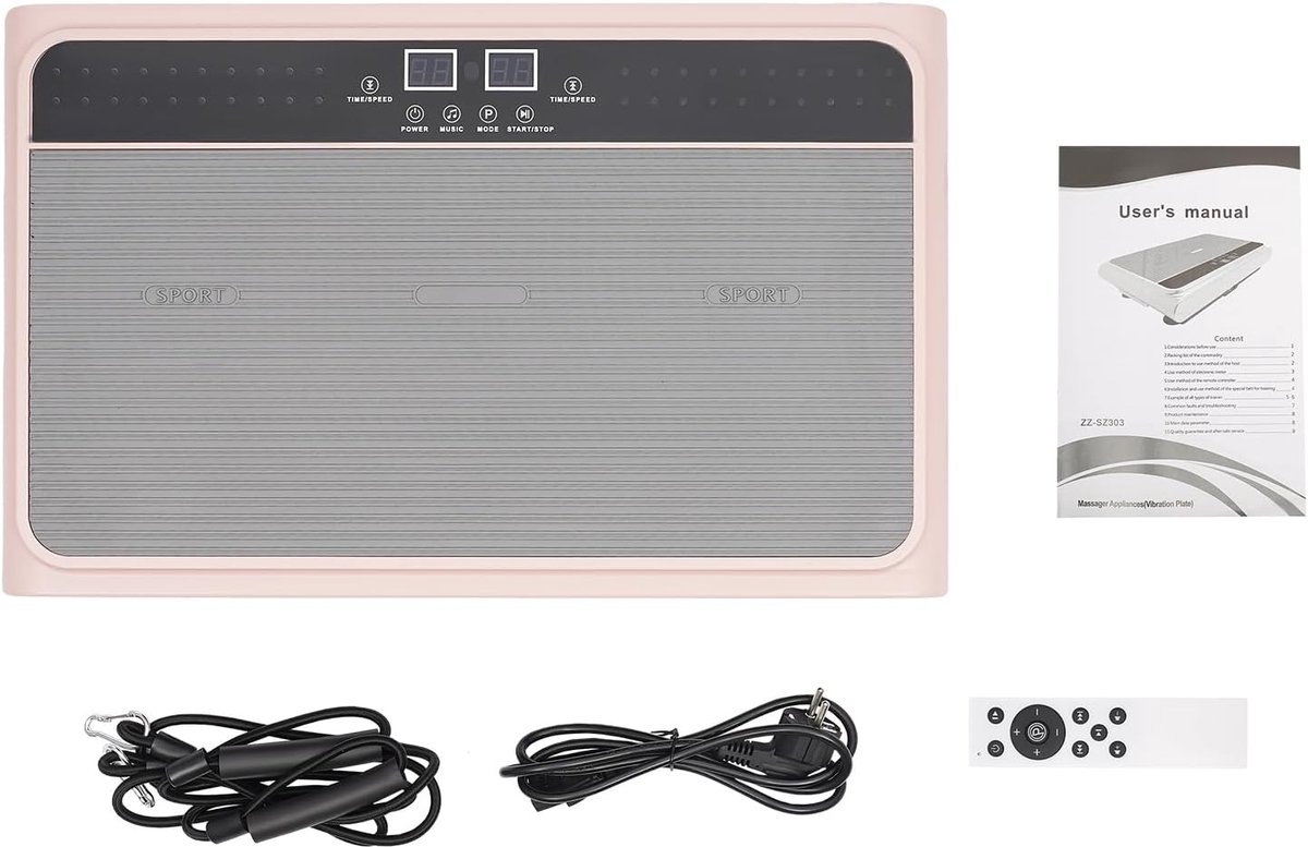 Trilplaat - Fitnessapparaat - Spieropbouw - Stille motor - 54 x 33 x 12 cm - Roze