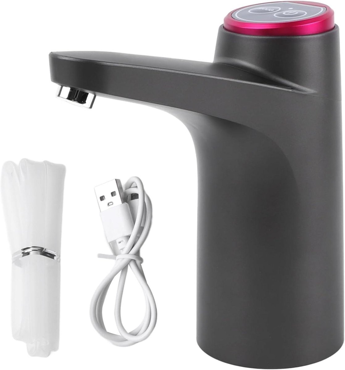 Elektrische Flespomp - Waterdispenser Pomp - Gemakkelijk Water Tappen - Automatische Druk - 17cm Diep - Zwart